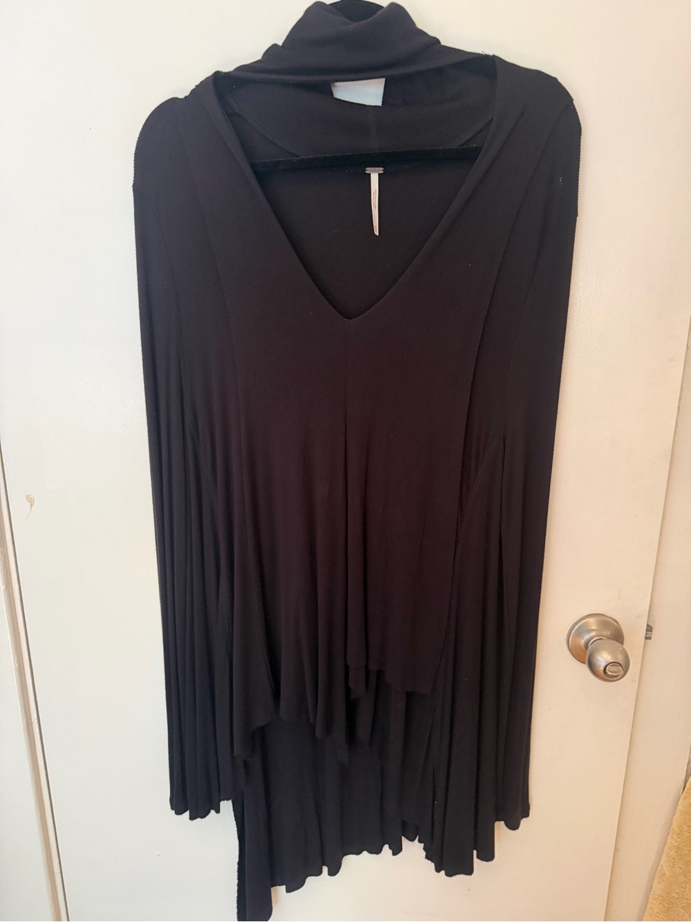 Free People Black Long Sleeve Draped Tunic